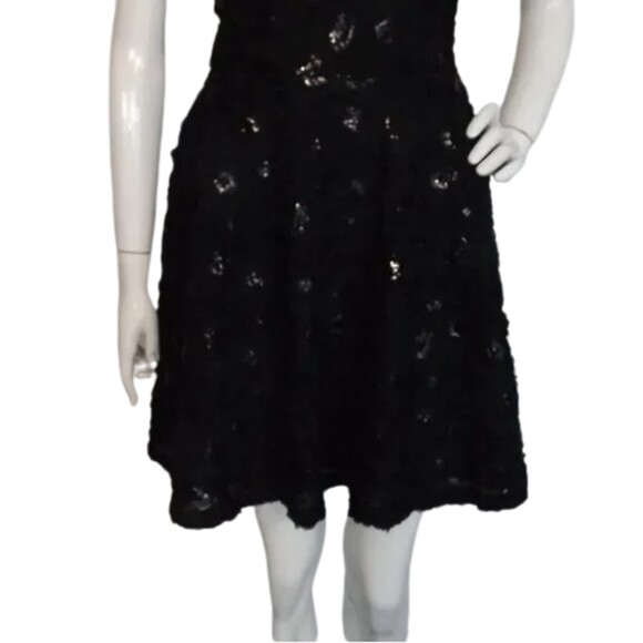 BEBE Cocktail Dress, XS, Mini F&F, Black Rosettes, Sequins, Strapless, Party - Picture 10 of 16